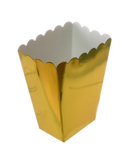 POPCORN PAPER BOX Metallic Gold 0,8 L sladkosti 6 ks eko