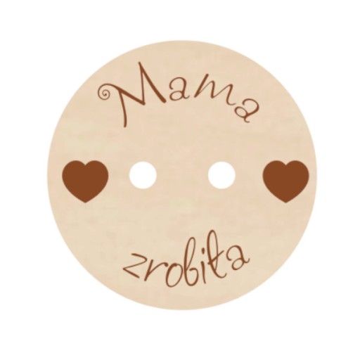 Ozdobný gombík MOM MADE dekor MEDIUM nášivka