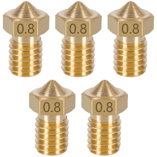 SET 5 x V6 0,8 mosadzná hubica - 3D PRUSA 1,75mm