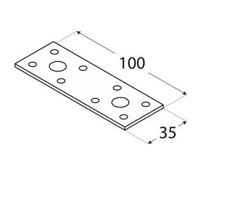 DIEROVANÝ PLACHT 100x35x2,5 MM POZINK