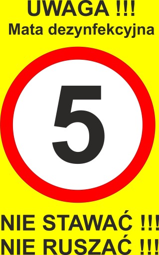 č. 16 POZOR! Dezinfekčná podložka. DOSKA 5KM/H