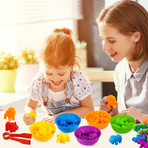Montessori ZVIERATÁ na učenie farieb a počítanie