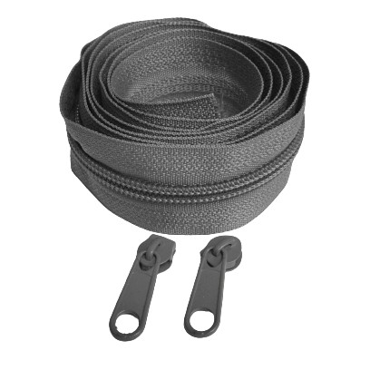 5mm špirálový zips, GRAFIT, 1m + jazdca