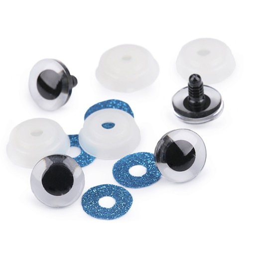 GLITTER BLUE MASKOT EYES 20 mm