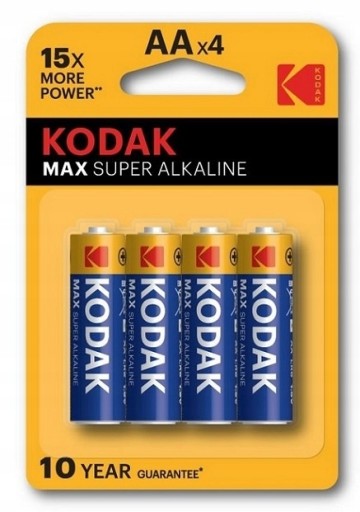 Kodak Max Super Alkaline AA x 4 sada palíc