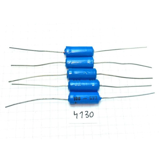 Tantal 100uF 6,3V 8x21 Unitra-Elwa axiálne x2