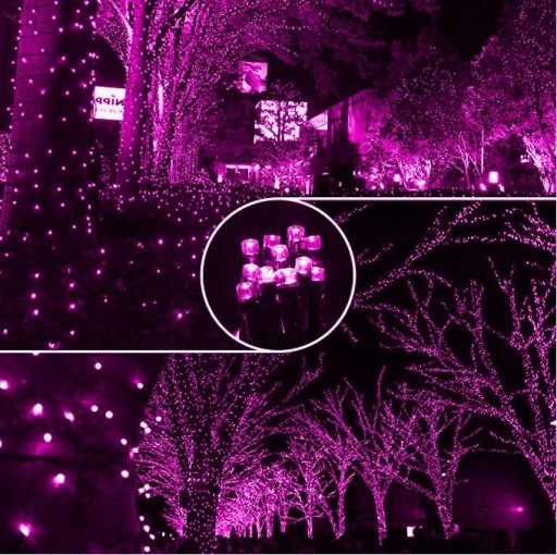 VIANOČNÉ SVETLÁ 100 LED SILNE RUŽOVÝ PROGRAMÁTOR