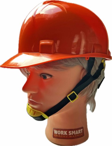 Pracovná prilba ERIK s remienkom pod bradou, ochranná prilba z HDPE, oranžová