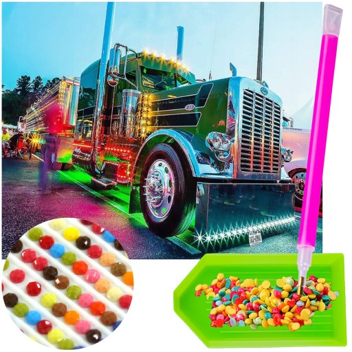 Diamantové vyšívanie TRUCK CARS DIAMANTOVÁ MAĽBA 5D Diamantová mozaika