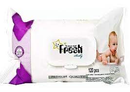 Fresh Baby Jumbo pack vlhčené obrúsky s klipom, 120 kusov