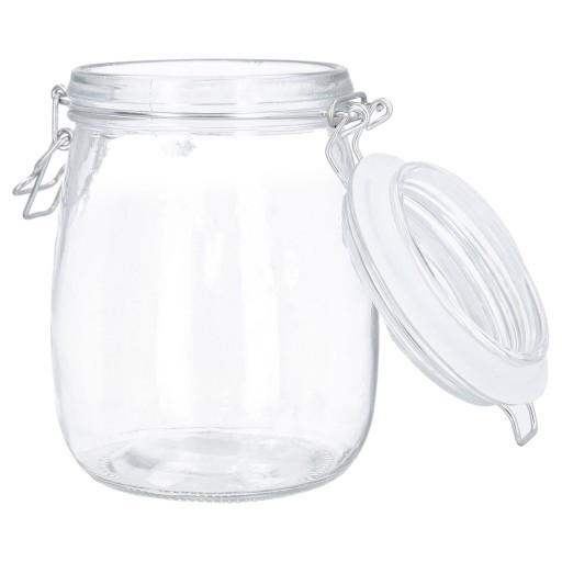 JAR, patentovaná sklenená nádoba s weck klipom a weki vrchnákom, 750 ml