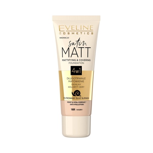 Eveline Cosmetics Satin Matt make-up na tvár č. 101 - Ivory
