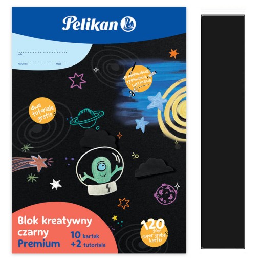 Čierna podložka na kreslenie A4, 10 listov, 120g/m2 PELIKAN
