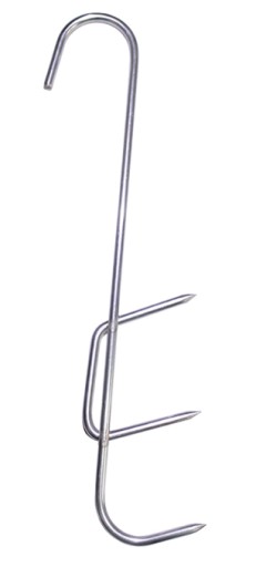 Pevný nerezový háčik 4mm, udiareň na ryby, 1 ks