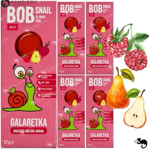 SNAIL BOB RELÉ ŽELÉ ovocný snack bez cukru HRUŠKA MALINA 27g
