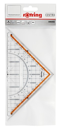 Súprava Centro Rotring štvorec 22cm/45 s rukoväťou S0903950