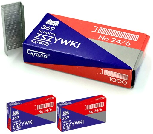 Sponky z pozinkovanej ocele Grand 24/6 1000 ks. x3 balíky