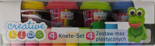 CREATIVE KIDS PLASTIC 4 farby DIY hracie cesto + pokrievka s formičkou