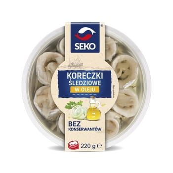 Sleďové zátky v oleji 220g seko