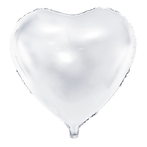 Fóliový balón SRDCE, biely, 45 cm, na HEL, na narodeniny, sväté prijímanie, svadbu