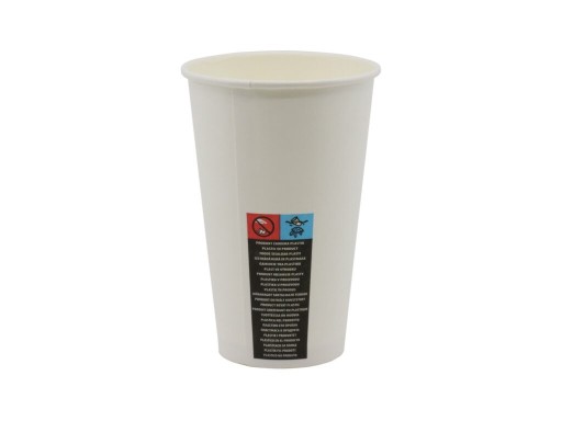 Jednorazové biele papierové poháre 400ml - 50 ks