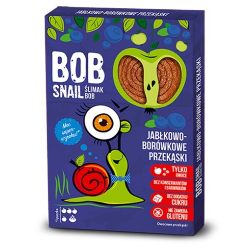 Bob Snail Snack jablko čučoriedka bezlepkové 60