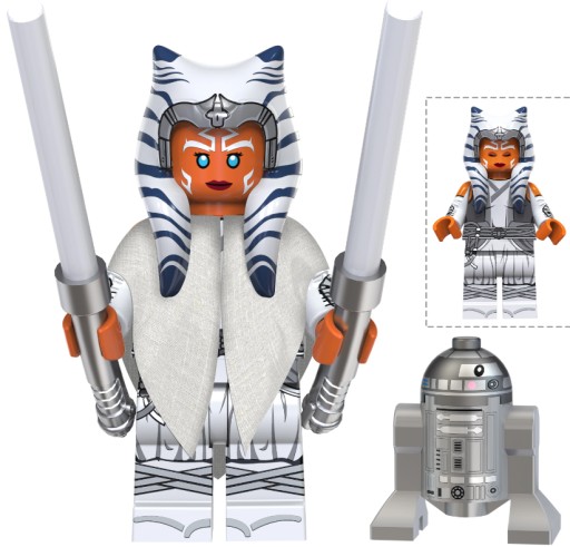 BLOKOV POSTAVA AHSOK TANO a R2 D2 STAR WARS