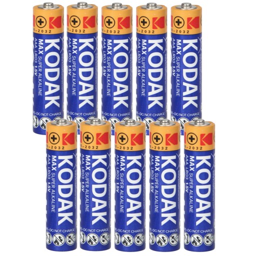 10x ALKALICKÁ BATÉRIA AAA LR03 R3 KODAK MAX ALKALICKÁ 1150mAh