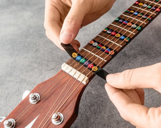 Nálepky na učenie sa hrať na gitare