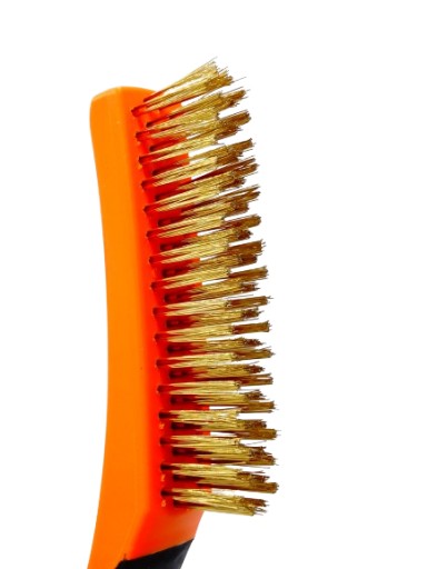 Úzka ručná mosadzná drôtená kefa 260mm W48B444