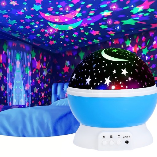 STARS PROJECTOR otočný projektor ako darček, prenosná lampa pre deti