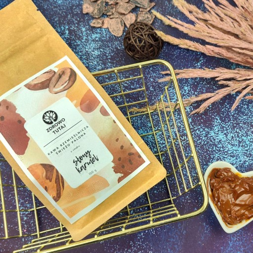 SALTED KARAMEL Zrnková káva Arabica s karamelovou príchuťou, čerstvo pražená, 150 g