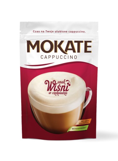 Kávový nápoj Káva Cappuccino Čerešňa v čokoláde 110g Mokate pena 4x
