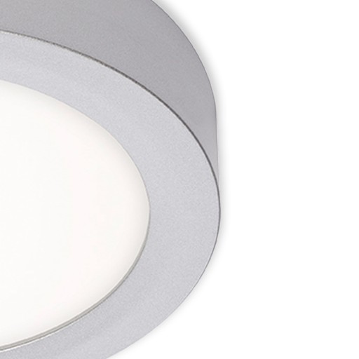 STROPNÝ ZÁKLAD - PRIVRCHOVÁ MONTÁŽ - STRIEBORNÁ - LED 12W - TEPLÁ