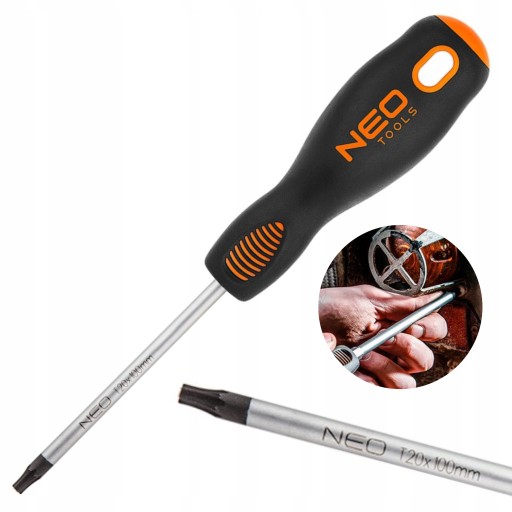 NEO TOOLS POHODLNÝ TORX SKRUTKOVAČ T20X100MM SVCM MAGNETICKÝ HROT 04-045