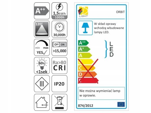 ORBIT 1,5W LED LAMPA POD SKRIŇU, SILVER BN