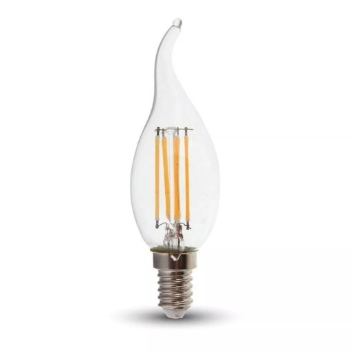 V-TAC LED žiarovka 4W E14 vlákno Plameň sviečky VT-1997 4000K 400lm