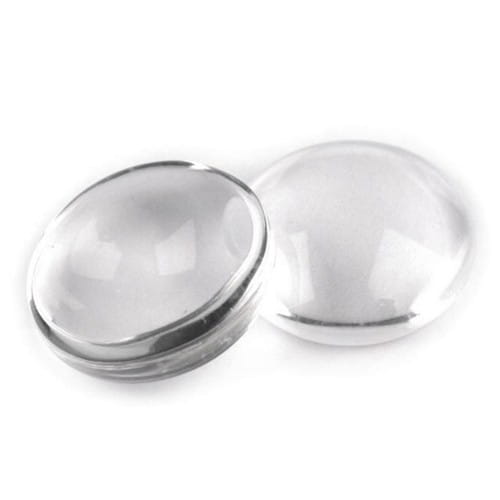kabk09 Sklenený kabošon priehľadný okrúhly 8mm 4 ks.