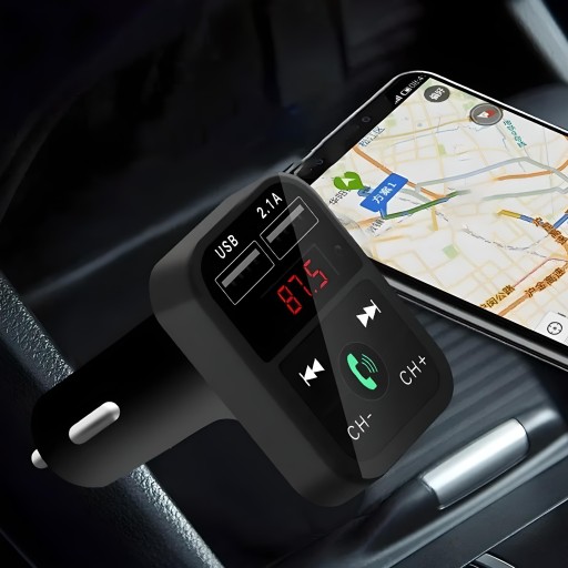 FM BLUETOOTH VYSIELAČ NABÍJAČKA MP3 2xUSB SD LCD