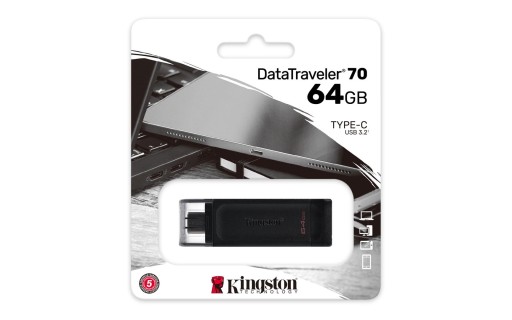 KINGSTON FLASH 64 GB USB-C 3.2 Gen1 DataTraveler 70