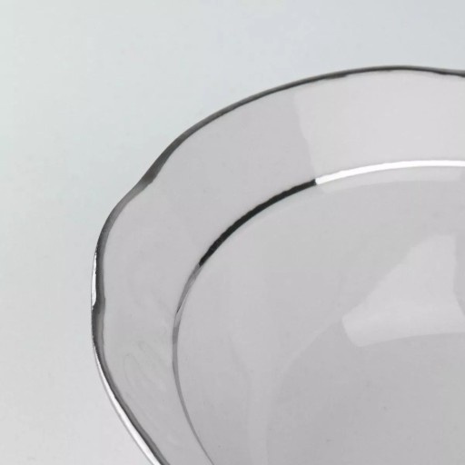 Porcelánová miska na šalát IRENA, platinový remienok, 14 cm