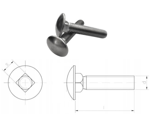 Skrutka LOCK nerez din603 A2 M6x20 10 ks.