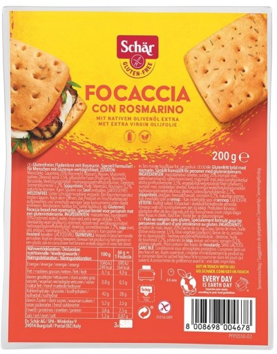 Focaccia s rozmarínom BEZ SKLÁ. 200 g