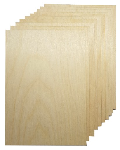 3mm preglejka pre laser triedy 1/2, formát A5, dekor dreva, decoupage x10 ks.