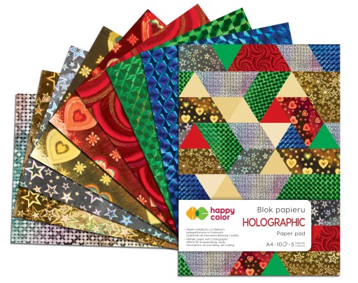 Happy Color A4 10 listov Holografický blok č