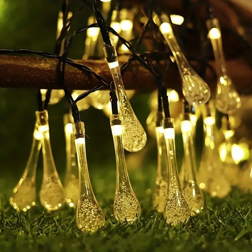 SOLAR GARLAND LED záhradné svetelné girlandy na balkón, 40 žiaroviek, 6 m
