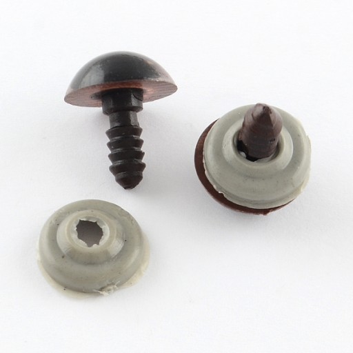 Bezpečnostné oká so závitom a objímkami, na hračky, plastové, 8 mm, 40ks