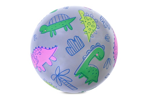 Farebná gumená lopta DINOSAURS pre DETI, priemer 23cm, nafukovacia