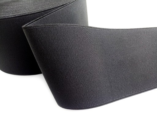 Guma 100 mm silná tkaná plochá 10 cm na odevy, obuv, čierna