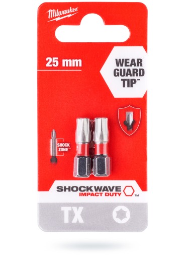 MILWAUKEE SHOCKWAVE BIT TX20 25mm 2ks.